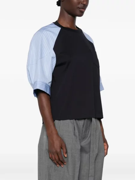 Tricou Sacai cu dungi albastru