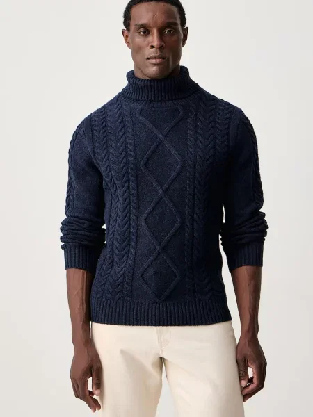 Hackett London pulover cu guler înalt pentru bărbați cu lână merino