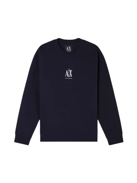 Bluza Armani Exchange ze stretchu z logo niebieska