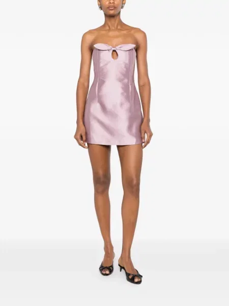 Rochie mini Bernadette cu funde roz