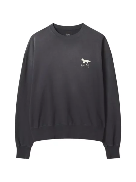 Hanorac Maison Kitsune cu imagine gri