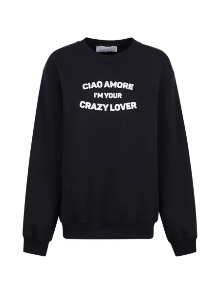 Hanorac crewneck Giada Benincasa cu decolteu rotund albastru