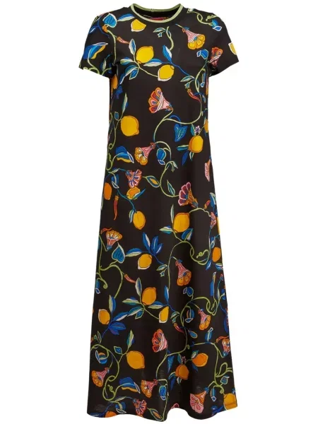 Rochie midi La Doublej cu model floral cu imagine