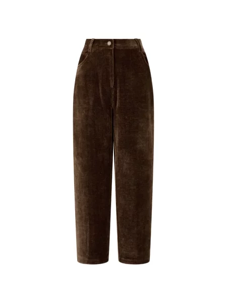 Pantaloni Tomboy de catifea maro