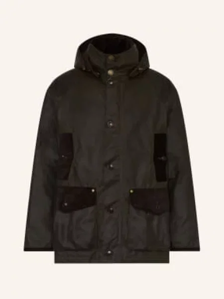 Barbour Parka Beaufort Wax S Odnímatelnou Kapucí olivová