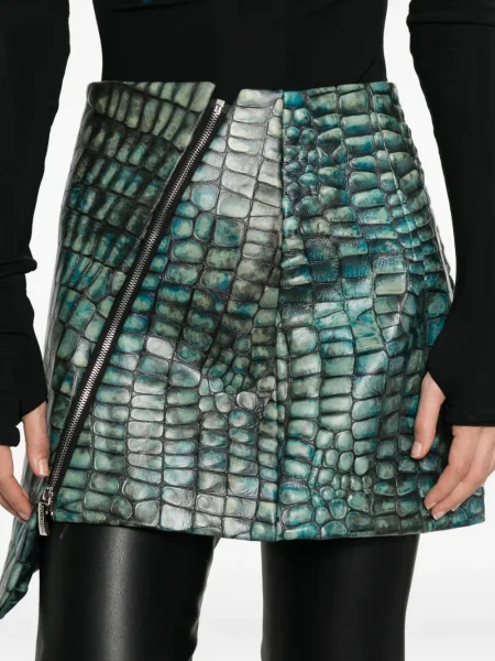 Fustă din piele Mitiliane Couture verde