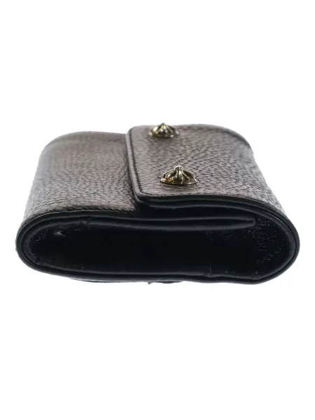 Portofel Chrome Hearts din piele cu motiv cu inimi negru