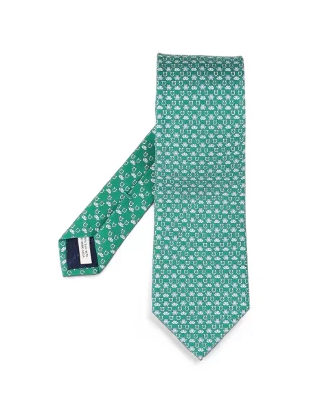 Cravată Ferragamo de mătase cu imagine verde
