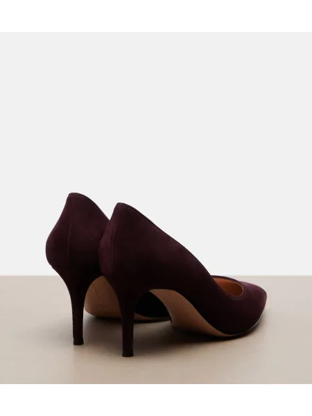 Pantofi cu toc Gianvito Rossi din piele de căprioară bordo