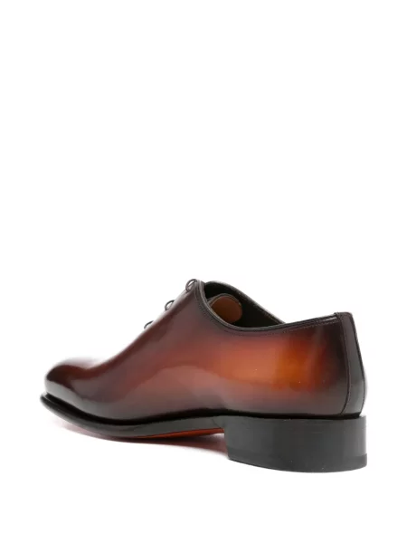Pantofi loafer Santoni din dantelă maro