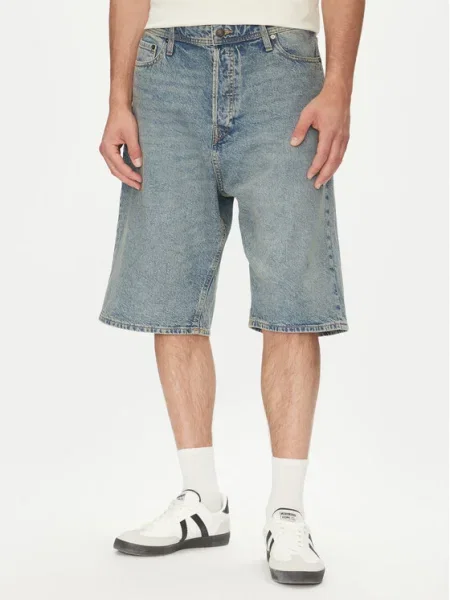 Jack&Jones Pantaloni scurți de blugi Iron Baggy Fit albastru