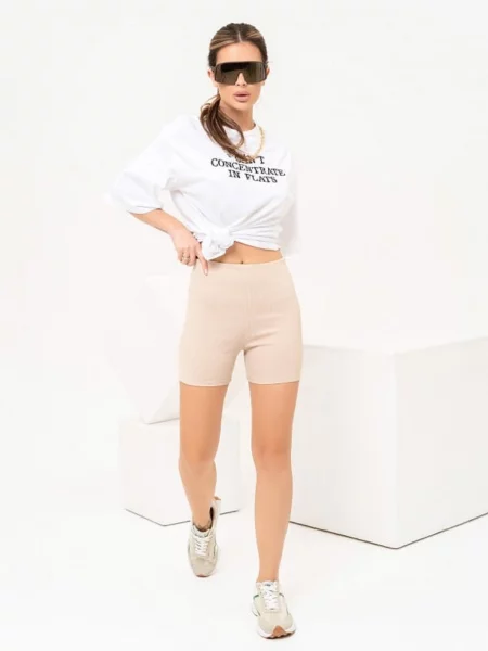 Велосипедки ISSA Plus комбінований верх бежевий