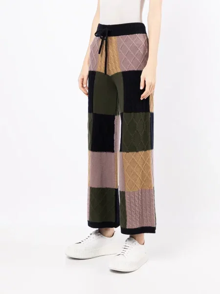 Vlněné kostkované kalhoty Madeleine Thompson modré