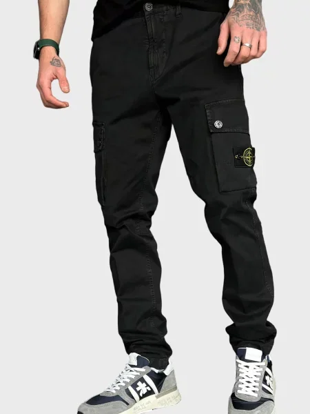 Штани карго Stone Island з камінням чорні