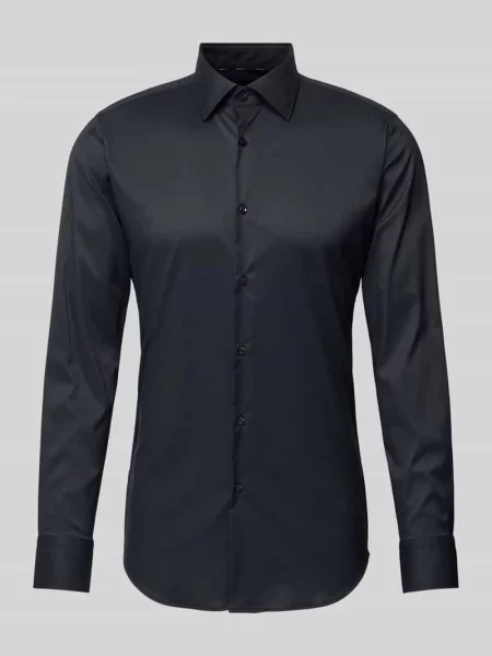 Koszula biznesowa o kroju slim fit z kołnierzykiem typu kent model ‘Hank’ Boss czarna