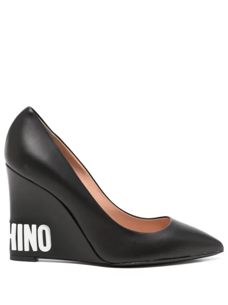 Pantofi cu toc Moschino cu pană negru