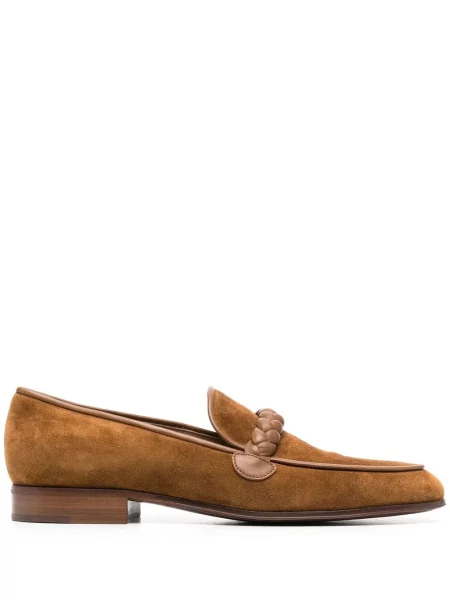 Pantofi loafer Gianvito Rossi din piele de căprioară maro