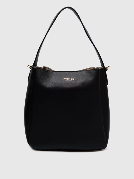 Кожаная сумка Twinset черная
