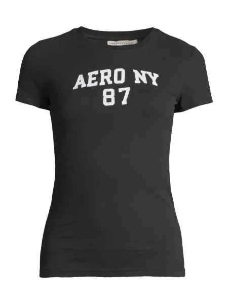 AÉROPOSTALE Tričko AUG AERO NY černá bílá