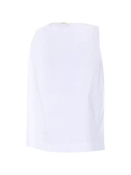 Top Twinset fără mâneci drapat alb