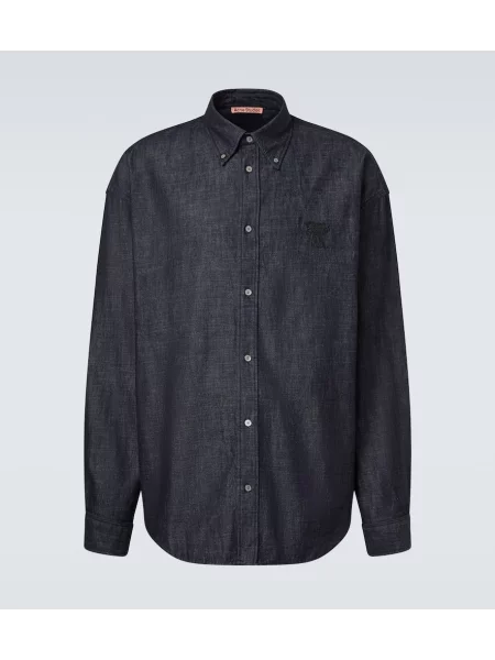 Cămașă Acne Studios cu broderie albastru