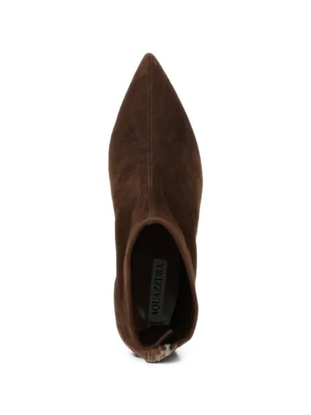 Cizme scurte Aquazzura din piele de căprioară maro