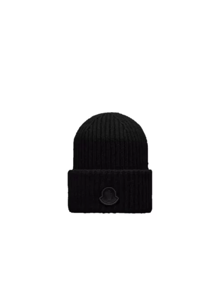 Czapka Moncler wełniana czarna