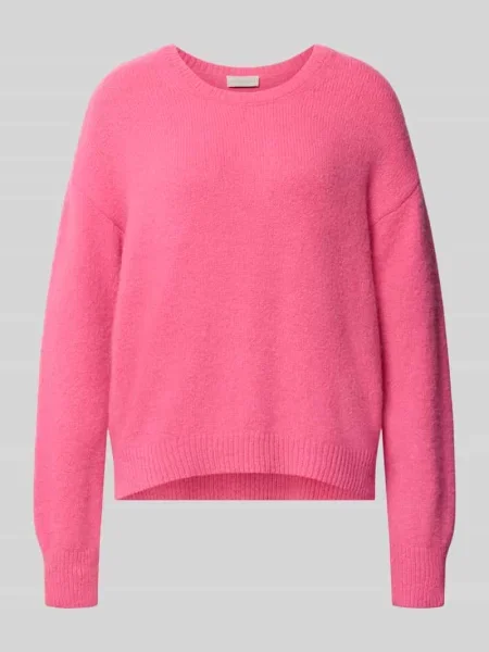 Sweter z dzianiny w kroju oversized fit z okrągłym dekoltem Milano Italy