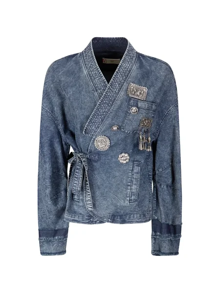 Kurtka jeansowa Hui Hui niebieska
