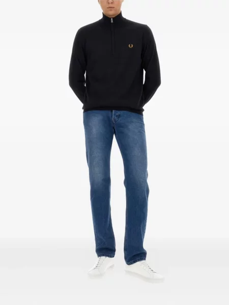 Pulover Fred Perry de jumătate de fermoar albastru