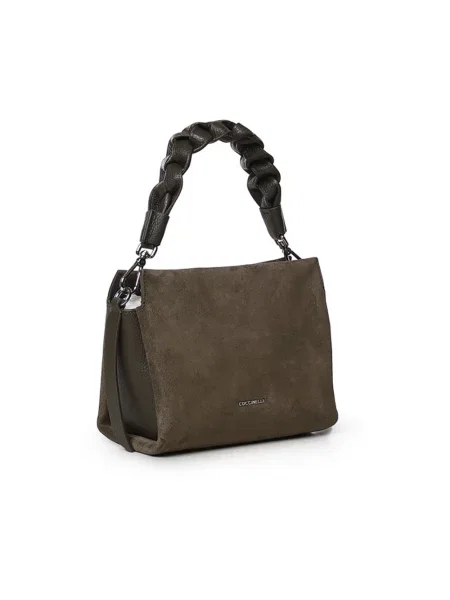 Torebka crossbody Coccinelle zamszowa zielona
