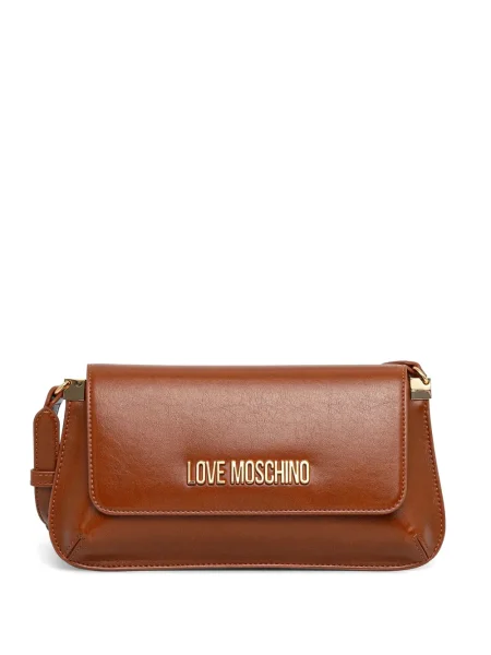 Geantă Love Moschino cu autograf maro