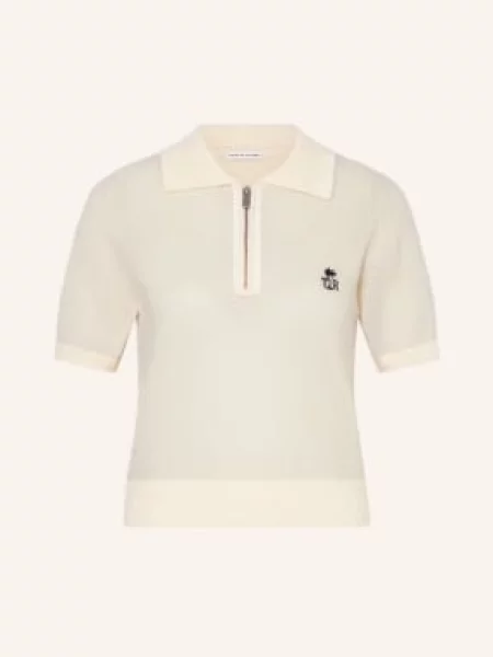 True Religion Dzianinowa Koszulka Polo Amara Z Kaszmiru weiss czarne