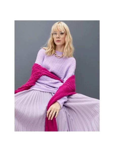 Sweter Twinset fioletowy