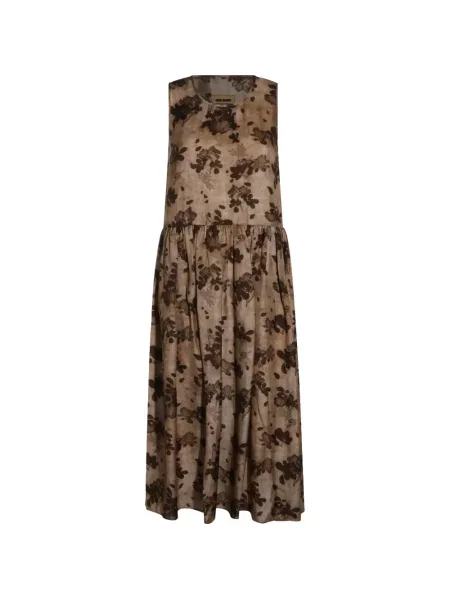 Rochie midi Uma Wang fără mâneci cu model floral cu imagine