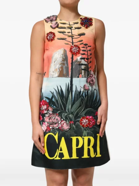 Rochie mini Dolce & Gabbana cu imagine verde
