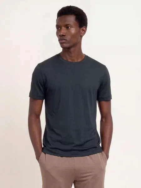 Zimmerli Koszulka Od Piżamy Sustainable Luxury blau granatowa