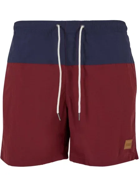 Urban Classics Plavecké šortky námořnická modř / červeň burgundská