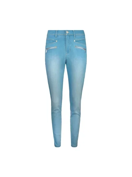 Jeansy 2-biz z kieszeniami na zamek niebieskie