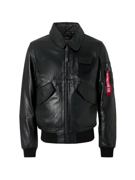 Jachetă Alpha Industries Leather Black XL negru