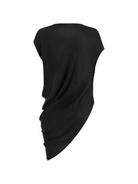 Top Oude Waag asimetric drapat negru