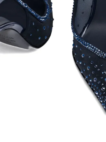 Pantofi cu toc Le Silla slingback de cristal albastru