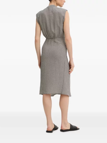 Rochie midi Sessun în carouri alb