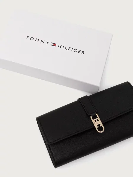 Tommy Hilfiger портфейл дамски от имитация на кожа черно