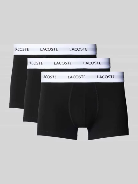 Obcisłe bokserki w zestawie 3 szt. z mieszanki bawełny Lacoste czarne