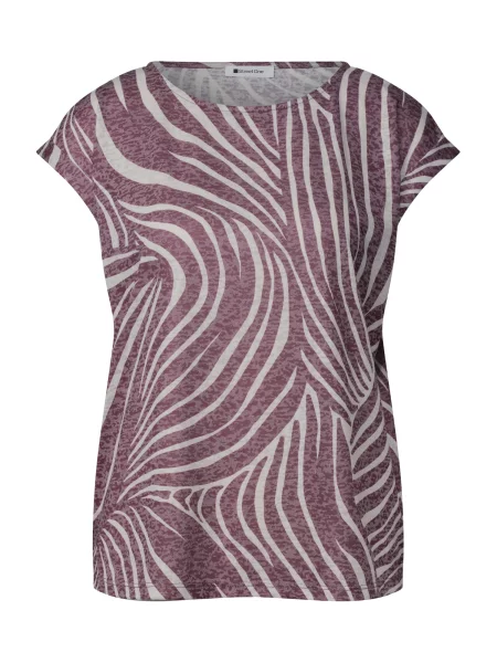 STREET ONE Tricou ecru / vin roșu