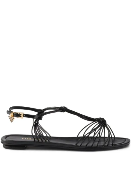 Sandale Prada din piele de lac negru