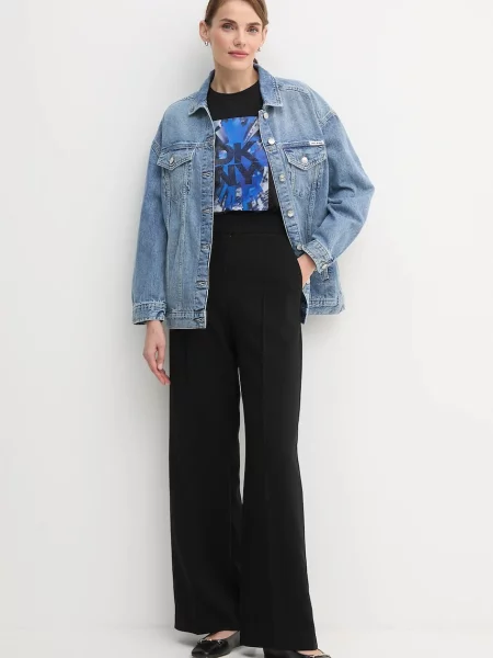 Dkny kurtka jeansowa przejściowa niebieski