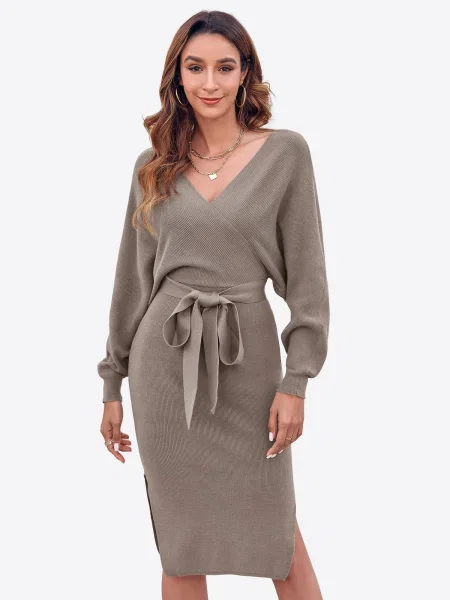 Imily Bela Rochie tricotat maro