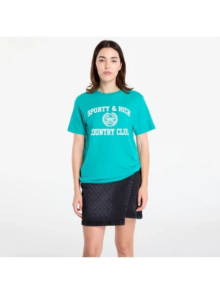 T-shirt Sporty & Rich Varsity Crest Soft T-Shirt UNISEX Spring Green XS zelena